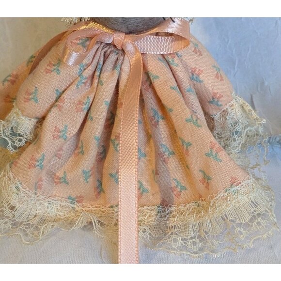 Handmade Granny Mouse Doll Grandma Cloth Cottage Country Core Lace Vtg 5" Tiny - Picture 9 of 14